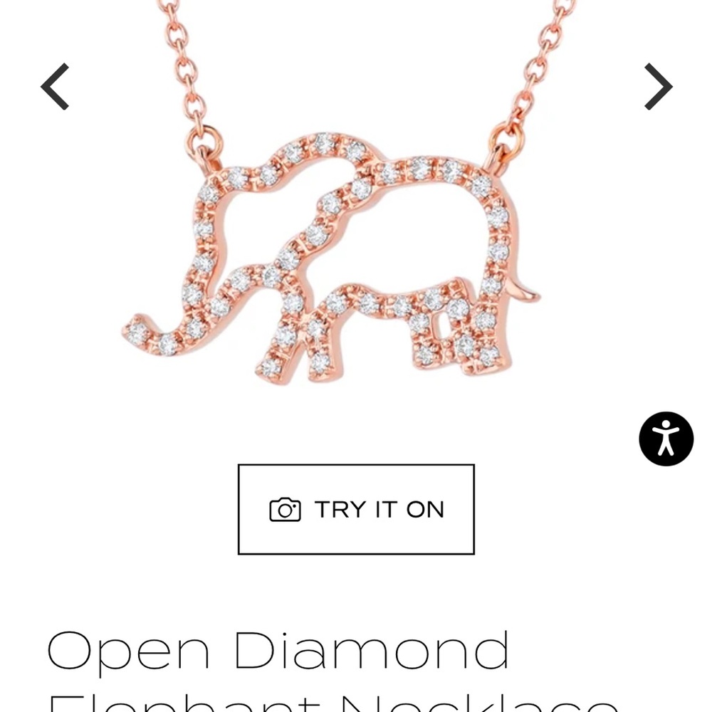 Rose gold elephant diamond necklace